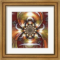 Mirrored Round Fractal With a Picture of Eclipse Fine Art Print