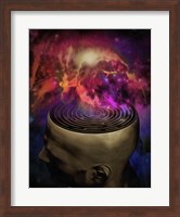 Man Mind Maze and Galactic Nebula Fine Art Print