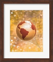 Globe With Binary Code Fine Art Print