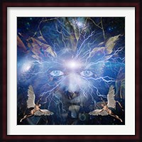 Face of God Men With Wings Represents Angels Fine Art Print