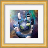 Earth and Hand Before Cosmos Fine Art Print