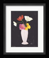 Floral on Black I Framed Print