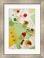 Suprematic Meal: Pasta With Tomato Sauce And Mushrooms Fine Art Print