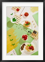 Suprematic Meal: Pasta With Tomato Sauce And Mushrooms Fine Art Print