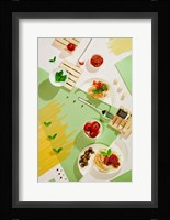 Suprematic Meal: Pasta With Tomato Sauce And Mushrooms Fine Art Print