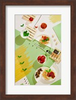 Suprematic Meal: Pasta With Tomato Sauce And Mushrooms Fine Art Print