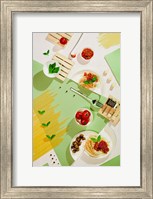 Suprematic Meal: Pasta With Tomato Sauce And Mushrooms Fine Art Print