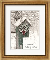 Warmest Holiday Wishes Birdhouse Fine Art Print
