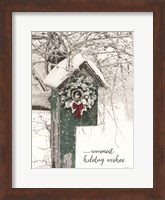 Warmest Holiday Wishes Birdhouse Fine Art Print