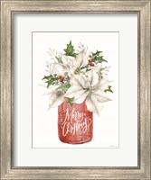 Merry Christmas Poinsettias Fine Art Print