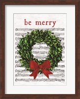 Be Merry Christmas Wreath Fine Art Print
