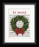 Be Merry Christmas Wreath Fine Art Print