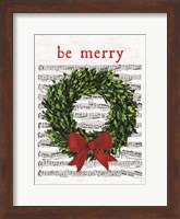 Be Merry Christmas Wreath Fine Art Print