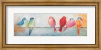 Colorful Birds On A Wire Fine Art Print