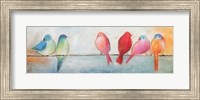 Colorful Birds On A Wire Fine Art Print