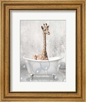Baby Giraffe Bath Fine Art Print