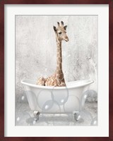 Baby Giraffe Bath Fine Art Print