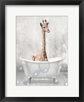 Baby Giraffe Bath Fine Art Print