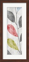 Gray Red Blue Green Leaves Fine Art Print