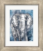 Grey Blue Elephant Fine Art Print