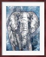 Grey Blue Elephant Fine Art Print