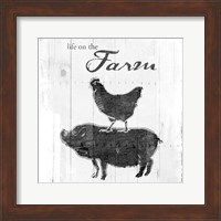 Farm To Chicken Pig Grey Fine Art Print