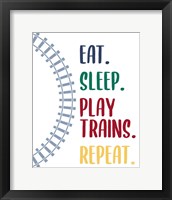 Eat Sleep Trains 2 Framed Print