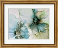 Sage And Teal Flowers 1 Fine Art Print