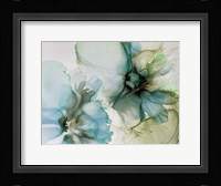 Sage And Teal Flowers 1 Fine Art Print