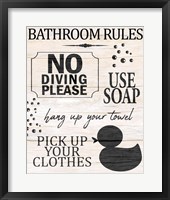 Bath Rules 1 Fine Art Print