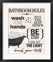 Bath Rules 2 Framed Print