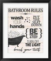 Bath Rules 2 Framed Print