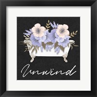 Unwind Floral Bath Framed Print