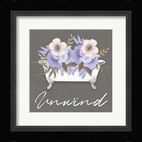 Unwind Floral Bath 2 Framed Print