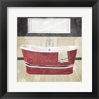 Bathroom Florals Crimson Fine Art Print