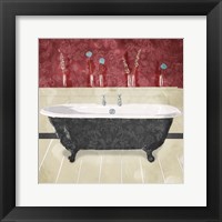 Bathroom Florals Crimson 2 Fine Art Print