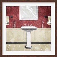Bathroom Florals Crimson 3 Fine Art Print