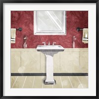 Bathroom Florals Crimson 3 Fine Art Print