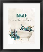 Inhale Exhale Tub Framed Print