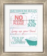 Bath Rules 1 Fine Art Print