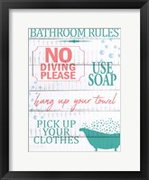 Bath Rules 1 Framed Print