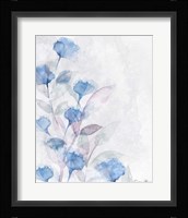 Modern Poppies 1 Blue Fine Art Print