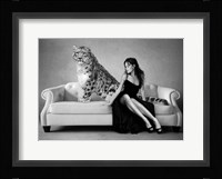 Snow Leopard and Lady, Paris Fine Art Print