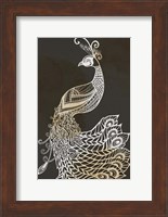 Monotone Peacock Fine Art Print