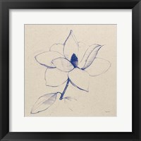 Modern Vintage Floral II Indigo Fine Art Print