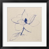 Modern Vintage Floral II Indigo Framed Print