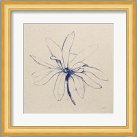 Modern Vintage Floral I Indigo Fine Art Print