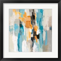 Steps on Sand I Aqua Sq Framed Print
