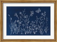 Blue Butterfly Garden Fine Art Print