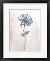 Stone Floral Blues 1 Framed Print